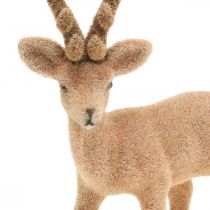 Artikel Decoratief hert decoratief figuur decoratief rendier geflockt H17cm 6 st