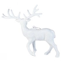 Artikel Witte hertendecoratie kerstversiering H13,5cm 3 stuks