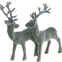 Deco hert deco figuur deco rendier antraciet H20cm 2st