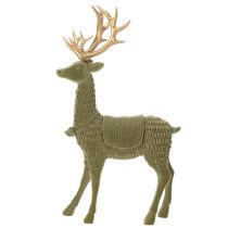 Artikel Decoratieve staande hertenfiguur, bekleed met fluweel en voorzien van gewei, 31 cm