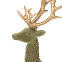 Artikel Decoratieve staande hertenfiguur, bekleed met fluweel en voorzien van gewei, 31 cm
