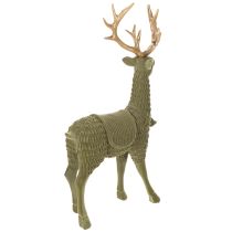 Artikel Decoratieve staande hertenfiguur, bekleed met fluweel en voorzien van gewei, 31 cm