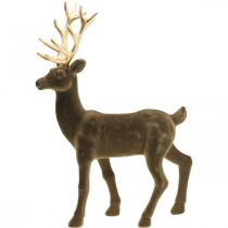 Artikel Decoratief hert decoratief figuur decoratief rendier gevlokt bruin H46cm