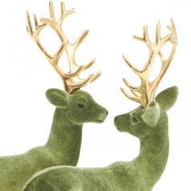 Artikel Deco hert decoratiefiguur deco rendier groen H20cm 2st