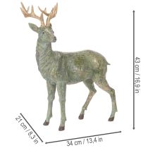 Artikel Hertenbeeldje, decoratief, staand, gedetailleerd, 43 cm