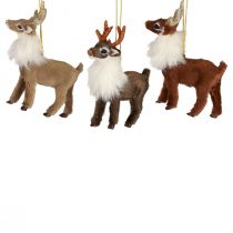 Kerstfiguren rendierdecoratie decoratieve hanger tafeldecoratie H11cm 3st