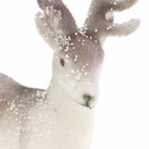 Artikel Decoratief Rendier Wit met Glitter – Winter Kerstdecoratie 20cm 3st