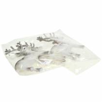 Artikel Decoratief Rendier Wit met Glitter – Winter Kerstdecoratie 20cm 3st