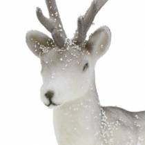 Artikel Deco hert gevlokt/gesneeuwd 27,5cm 2 st