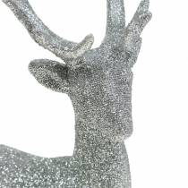 Artikel Decoratiefiguur hert zilver glitter 25cm x 12cm