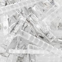 Artikel Bruiloft revers spelden transparant/zilver 5 cm 50 stuks