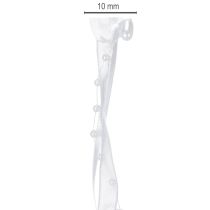 Artikel Organza lint voor bruiloftsdecoratie, wit, 10 mm breed, 5 m lang, met hartjes en parels.