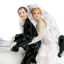 Artikel Trouwfiguur bruid en bruidegom op motor 9 cm