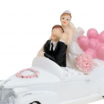 Bruidspaar bruid en bruidegom in de auto 16cm