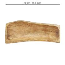Artikel Houten decoratie met holle decoratieve schaal van hout 40×13–16cm×6,5cm