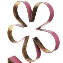 Artikel Houten metalen decoratieve bloem op voet oudroze goud H35cm