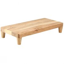 Artikel Houten dienblad met poten tafelonderstel naturel 45x20x7,5cm