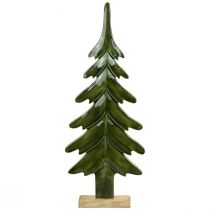 Houten decoratieve kerstboom groen glans effect 23,5×5×60cm