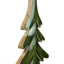 Houten decoratieve kerstboom groen glans effect 23,5×5×60cm