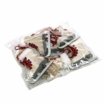 Artikel Houten schaats wit om op te hangen 8cm 3 st