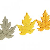 Artikel Strooidecoratie herfst, esdoorn bladeren, herfstbladeren goud, oranje, geel 4cm 72p