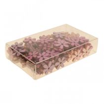 Artikel Houten bloemen strooidecoratie bloesems hout paars/violet/roze Ø2cm 144st