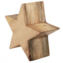 Artikel Houten decoratie sterdecoratie mangohouten tafeldecoratie naturel Ø20cm
