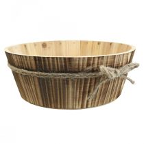 Artikel Houten deco schaal naturel hout Rustieke decoratie Ø28cm H10cm