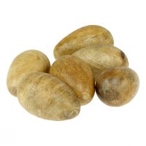 Artikel Houten eieren mangohout in jutenet Paasdecoratie naturel 7–8cm 6st