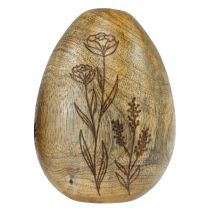 Artikel Houten eieren natuurlijk mangohout Paaseieren van hout bloemendecor H10cm 3 st.