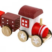 Artikel Houten Spoorwegdecoratie Kersttrein Rood L20cm H6cm 2 st.