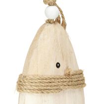 Artikel Houten vis decoratie maritieme hanger Paulownia hout 27cm 2st