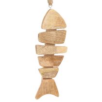 Artikel Houten vis om op te hangen maritieme jute naturel 27cmx2cmx10cm