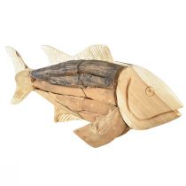 Artikel Houten vis teakhouten decoratie vis tafeldecoratie hout 63cm