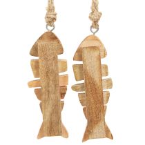 Artikel Houten visdecoratiehanger maritiem in naturel 16x2x5cm 2st