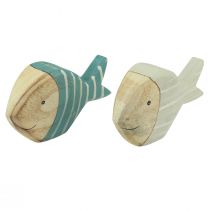 Artikel Houten vistafeldecoratie visstandaard hout 15×8cm 2 st