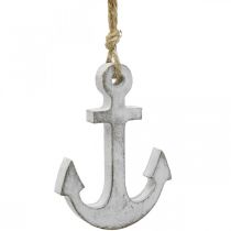 Ankerdecoratie, maritieme zomerdecoratie, hangdecoratie hout 12cm 5st