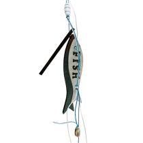 Houten hanger vis blauw 36cm 4st