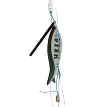 Artikel Houten hanger vis blauw 36cm 4 st