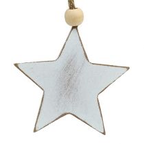 Artikel Houten hangers assorti. Wit 5-6cm 6 stuks