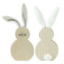 Artikel Houten konijntje met beweegbare oren bruin wit 11,5×27cm 2 st