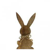 Artikel Houten konijntje zittend, mangohout, paasdecoratie natuurlijke kleuren H18.5cm