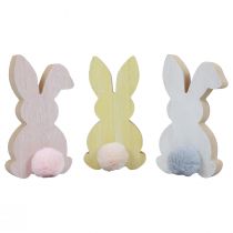 Artikel Houten konijntjes decoratieve konijntjes Paasdecoratie hout pastel 8,5×16cm 6 st