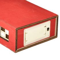 Artikel Houten huisdecoratie lichthuisje hout rood en wit voor batterij H19,5cm