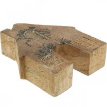 Artikel Houten huisdecoratie Kersthuis houten huisdecoratie houten standaard H10cm