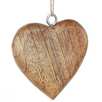Artikel Houten hart decoratief hart om op te hangen naturel 7cm 12 st