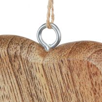 Artikel Houten hart decoratief hart om op te hangen naturel 7cm 12 st