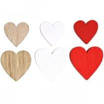Houten hart scatter decoratie bruiloft harten hout 2.5/2/1.5cm 48 stuks