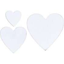 Houten hart scatter decoratie bruiloft harten wit 3/5/7cm 50st
