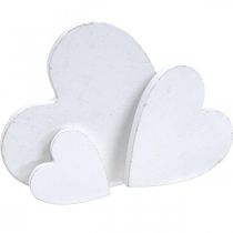 Houten hart scatter decoratie bruiloft harten wit 3/5/7cm 50st